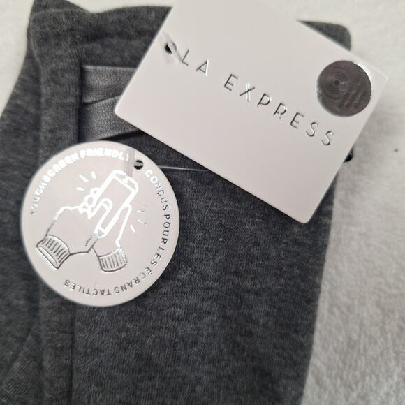 LA Express Women's Gray Gloves W/Touch Screen Compatible Fingertips, S/M, NWT - Picture 2 of 5